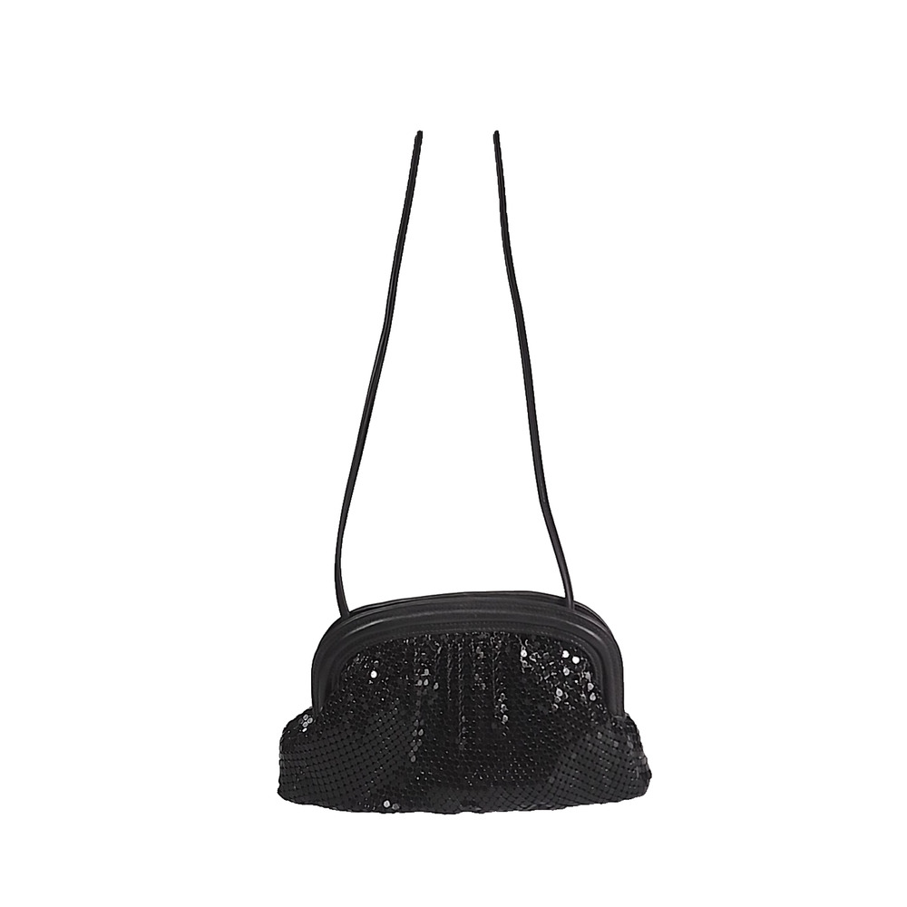 Vintage Whiting & Davis Black Metal Mesh Shoulder Bag/Clutch
